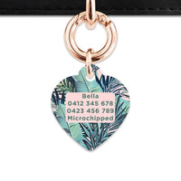 Bailey And Bone Pet Tag Pink And Green Palms Pet Tag