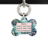 Bailey And Bone Pet Tag Pink And Green Palms Pet Tag