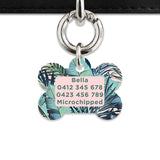 Bailey And Bone Pet Tag Pink And Green Palms Pet Tag