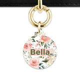 Bailey And Bone Pet Tag Pink And Green Roses Pet Tag