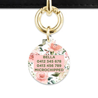 Bailey And Bone Pet Tag Pink And Green Roses Pet Tag
