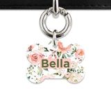 Bailey And Bone Pet Tag Pink And Green Roses Pet Tag