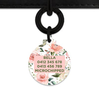 Bailey And Bone Pet Tag Pink And Green Roses Pet Tag