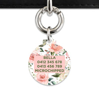 Bailey And Bone Pet Tag Pink And Green Roses Pet Tag
