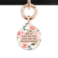 Bailey And Bone Pet Tag Pink And Green Roses Pet Tag