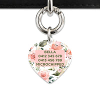 Bailey And Bone Pet Tag Pink And Green Roses Pet Tag