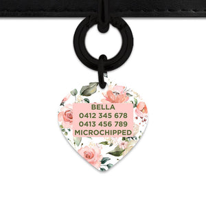 Bailey And Bone Pet Tag Pink And Green Roses Pet Tag
