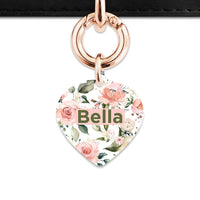 Bailey And Bone Pet Tag Pink And Green Roses Pet Tag