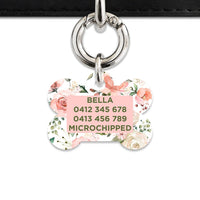 Bailey And Bone Pet Tag Pink And Green Roses Pet Tag