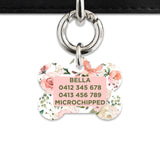 Bailey And Bone Pet Tag Pink And Green Roses Pet Tag
