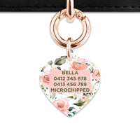 Bailey And Bone Pet Tag Pink And Green Roses Pet Tag