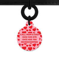 Bailey And Bone Pet Tag Pink And Red Love Hearts Pet Tag