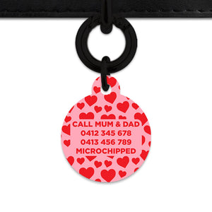 Bailey And Bone Pet Tag Pink And Red Love Hearts Pet Tag