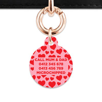 Bailey And Bone Pet Tag Pink And Red Love Hearts Pet Tag