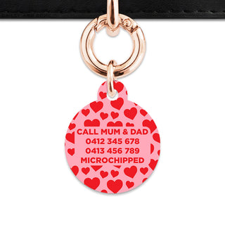 Bailey And Bone Pet Tag Pink And Red Love Hearts Pet Tag