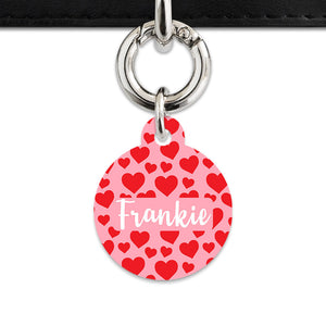 Bailey And Bone Pet Tag Pink And Red Love Hearts Pet Tag