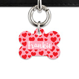 Bailey And Bone Pet Tag Pink And Red Love Hearts Pet Tag