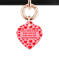 Bailey And Bone Pet Tag Pink And Red Love Hearts Pet Tag