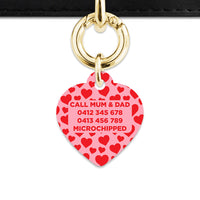 Bailey And Bone Pet Tag Pink And Red Love Hearts Pet Tag