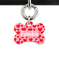 Bailey And Bone Pet Tag Pink And Red Love Hearts Pet Tag