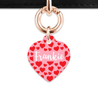 Bailey And Bone Pet Tag Pink And Red Love Hearts Pet Tag