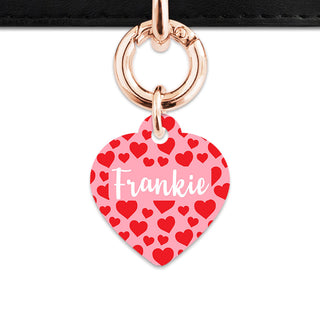 Bailey And Bone Pet Tag Pink And Red Love Hearts Pet Tag