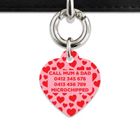 Bailey And Bone Pet Tag Pink And Red Love Hearts Pet Tag