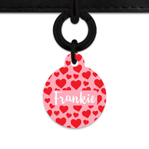 Bailey And Bone Pet Tag Pink And Red Love Hearts Pet Tag
