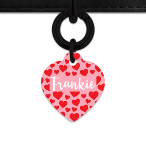 Bailey And Bone Pet Tag Pink And Red Love Hearts Pet Tag