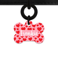 Bailey And Bone Pet Tag Pink And Red Love Hearts Pet Tag