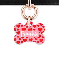 Bailey And Bone Pet Tag Pink And Red Love Hearts Pet Tag