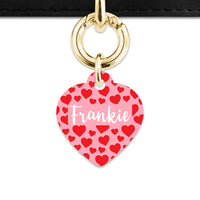 Bailey And Bone Pet Tag Pink And Red Love Hearts Pet Tag