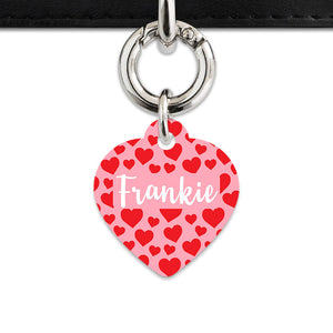 Bailey And Bone Pet Tag Pink And Red Love Hearts Pet Tag