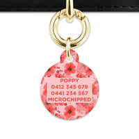 Bailey And Bone Pet Tag Pink And Red Poppy Pet Tag