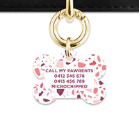 Bailey And Bone Pet Tag Pink And White Terrazzo Pet Tag