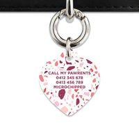 Bailey And Bone Pet Tag Pink And White Terrazzo Pet Tag