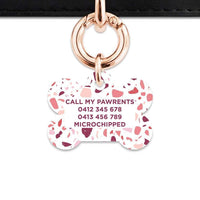 Bailey And Bone Pet Tag Pink And White Terrazzo Pet Tag