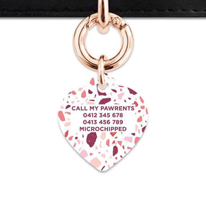 Bailey And Bone Pet Tag Pink And White Terrazzo Pet Tag