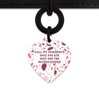 Bailey And Bone Pet Tag Pink And White Terrazzo Pet Tag