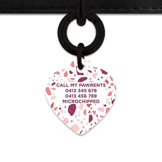 Bailey And Bone Pet Tag Pink And White Terrazzo Pet Tag
