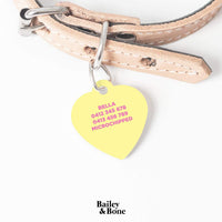 Bailey And Bone Pet Tag Pink And Yellow Beach Pet Tag