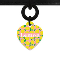 Bailey And Bone Pet Tag Pink And Yellow Lemons Pet Tag