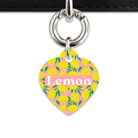 Bailey And Bone Pet Tag Pink And Yellow Lemons Pet Tag