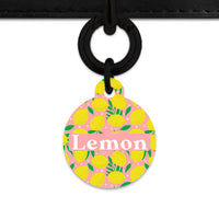 Bailey And Bone Pet Tag Pink And Yellow Lemons Pet Tag