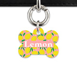 Bailey And Bone Pet Tag Pink And Yellow Lemons Pet Tag