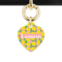 Bailey And Bone Pet Tag Pink And Yellow Lemons Pet Tag