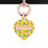 Bailey And Bone Pet Tag Pink And Yellow Lemons Pet Tag