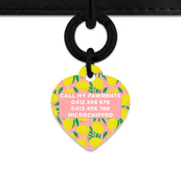 Bailey And Bone Pet Tag Pink And Yellow Lemons Pet Tag