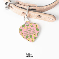 Bailey And Bone Pet Tag Pink Avocados Pet Tag