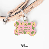 Bailey And Bone Pet Tag Pink Avocados Pet Tag